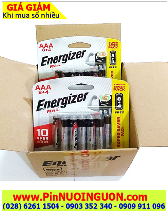 COMBO 01hộp (10vỉ 12viên=120viên) Pin AAA 1.5v Alkaline Energizer E92-BP12 _Giá chỉ 879.000đ/HỘP 120viên